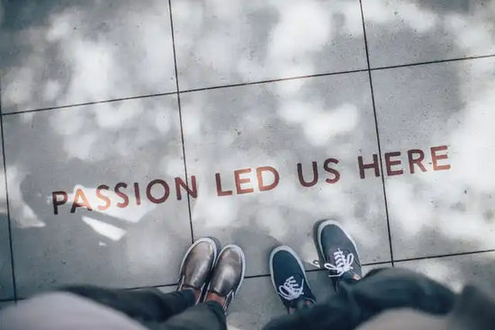 Tiled floor with inspirational message.